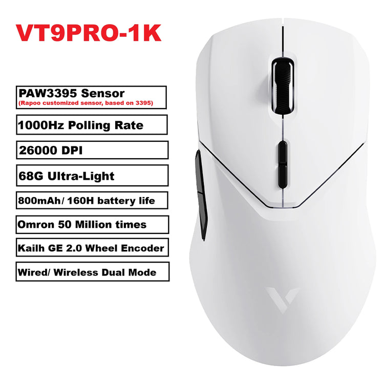 Rapoo VT9PRO PAW3398 Wireless Gaming Mouse - ElectronAge