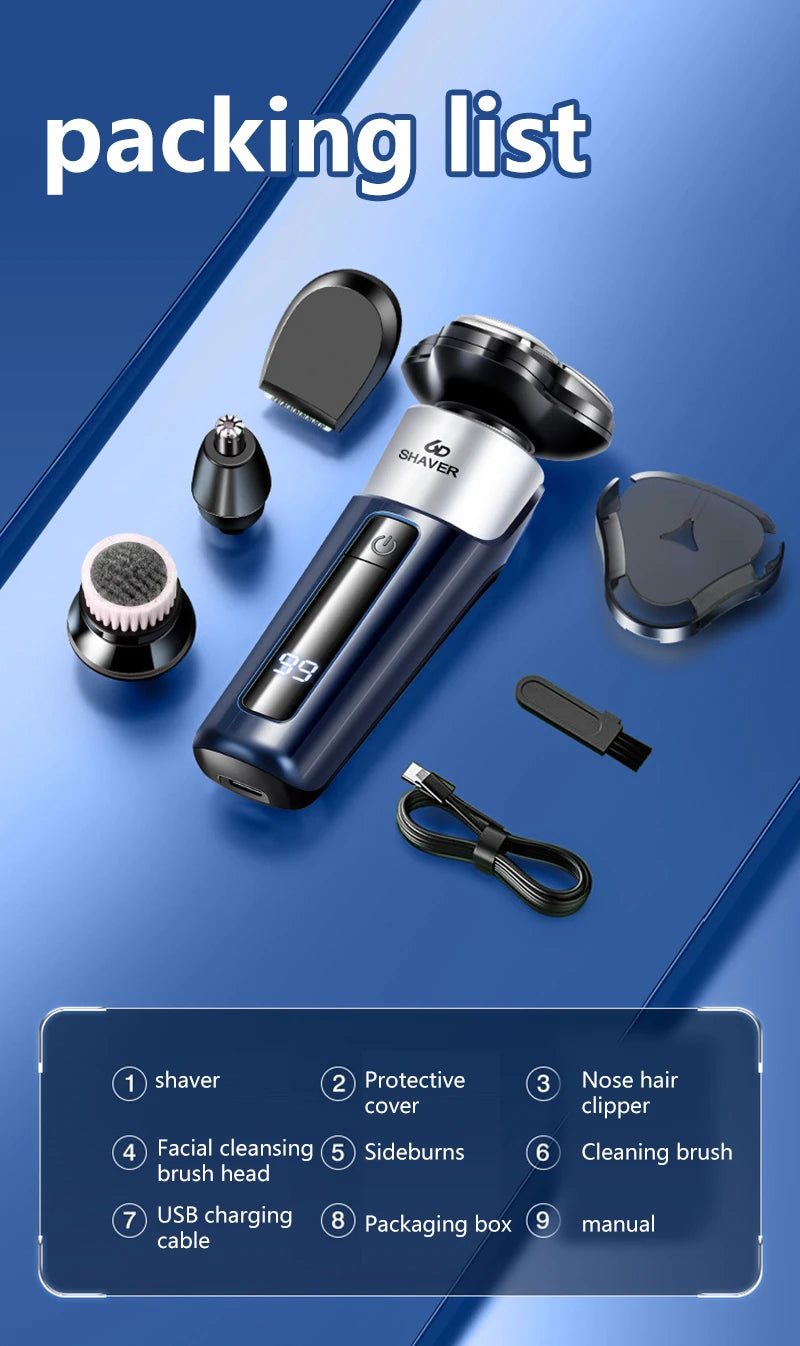 XMSJ 4in1 Electrical Rotary Shaver For Men - ElectronAge
