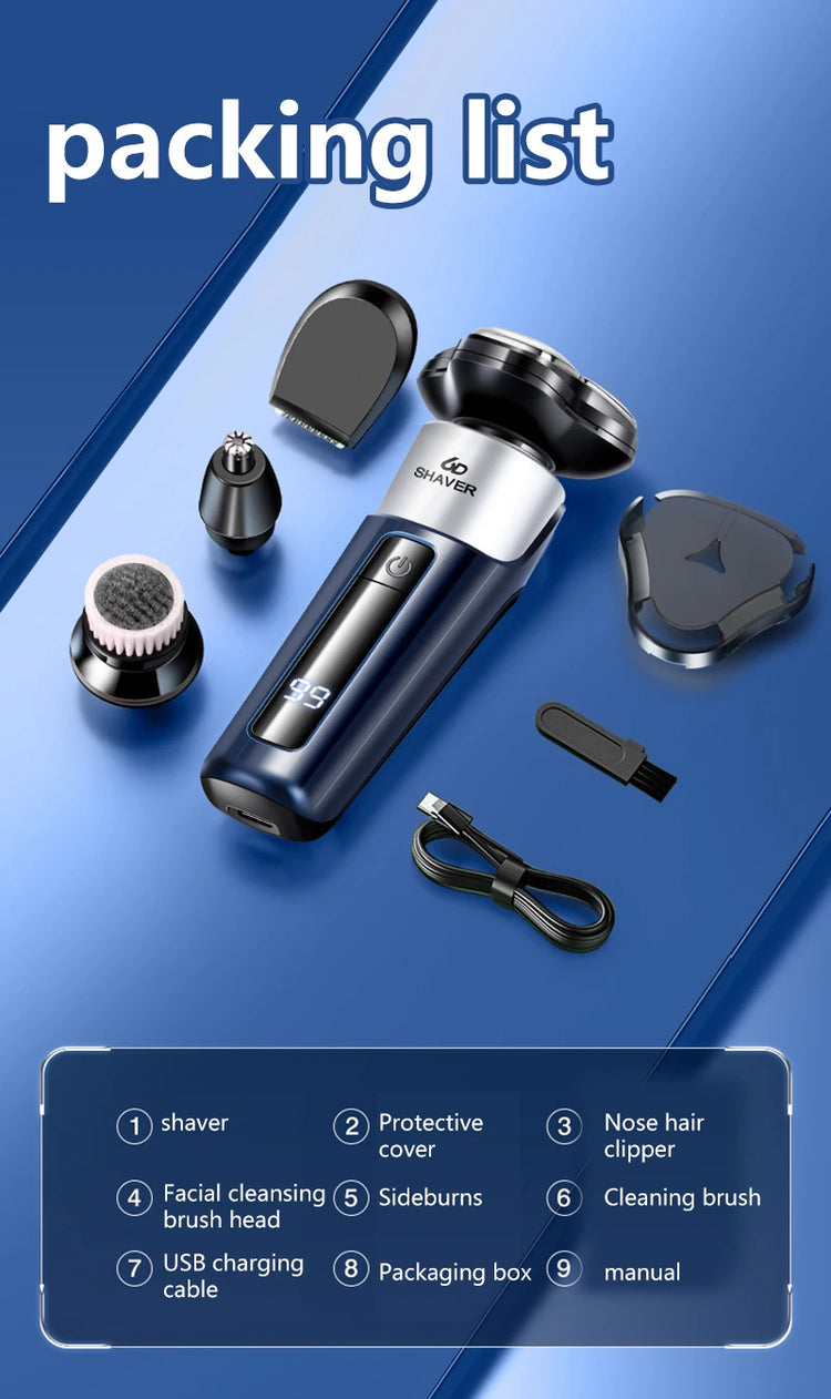 XMSJ 4in1 Electrical Rotary Shaver For Men - ElectronAge