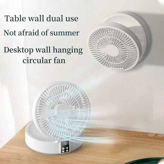 BreezeMate Portable Wall-Hanging Rechargeable Folding Fan