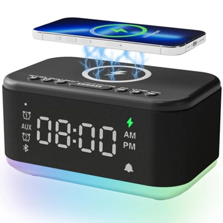Alarm Clock Speaker Wireless Charger Digital - ElectronAge