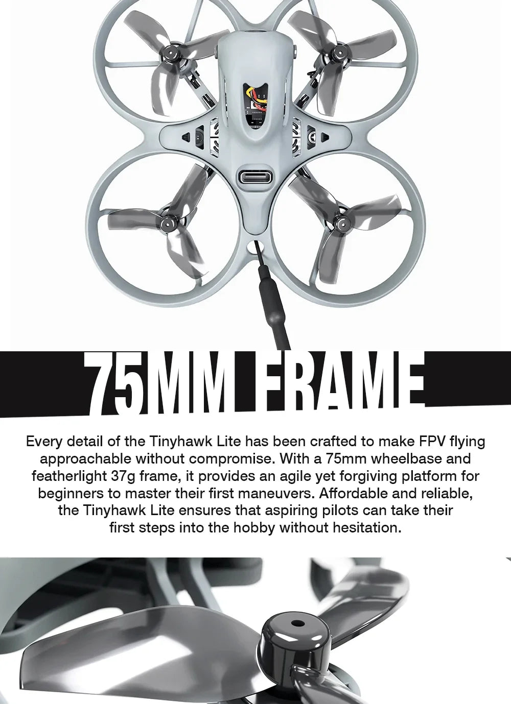 Emax USA Tinyhawk Lite BNF RTF FPV Racing Drone - ElectronAge
