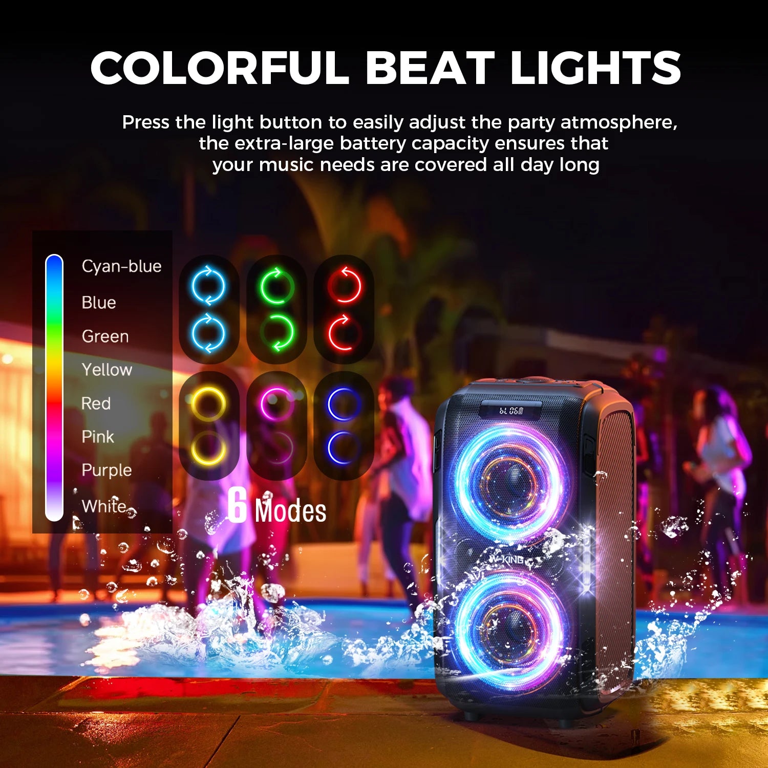W-KING 250W PEAK Large Bluetooth Speaker - ElectronAge