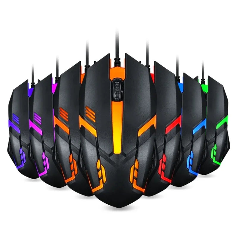 USB Wired Mouse Colorful LED Gaming Mouse 1200 DPI - ElectronAge