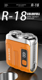 R-18 Mini Electric Smart Household Shaver Digital Display Dual Blade Rechargeable Shaver Powerful Beard Trimmer Tool