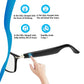 Smart AI translation glasses, real-time app translation in 164 languages, photochromic lenses, flat gray-black lenses.