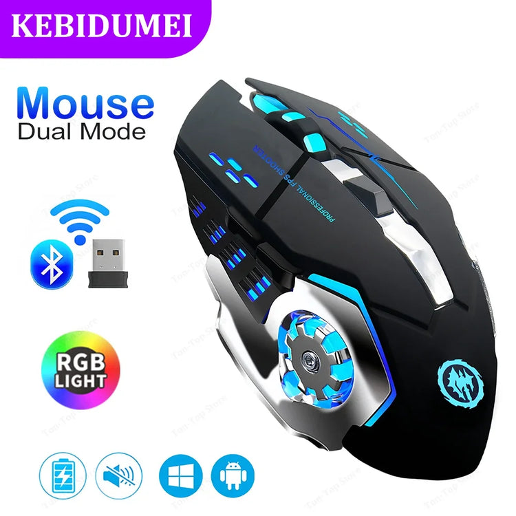kebidumei Bluetooth 5.2 Mouse RGB Gaming Mouse - ElectronAge
