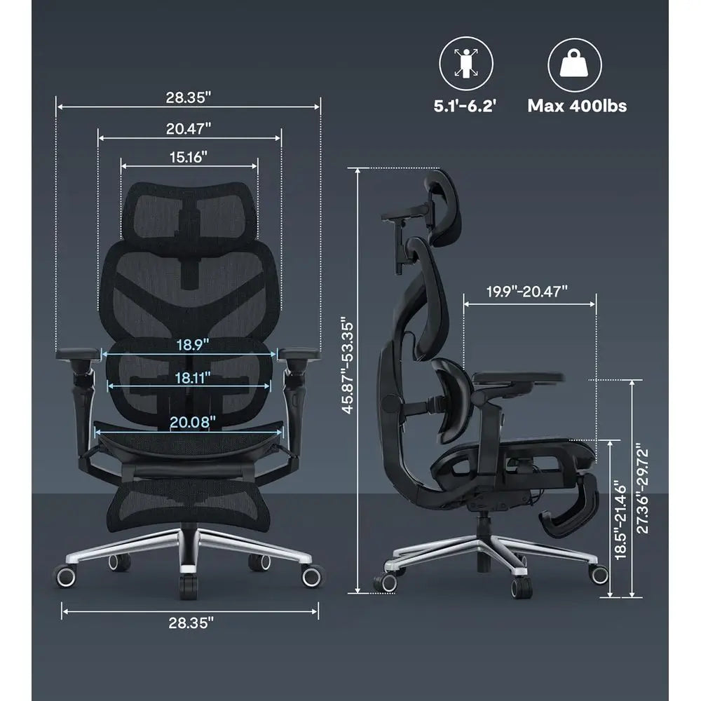Ergonomic Gaming Chair with Adaptive Lumbar Support - ElectronAge