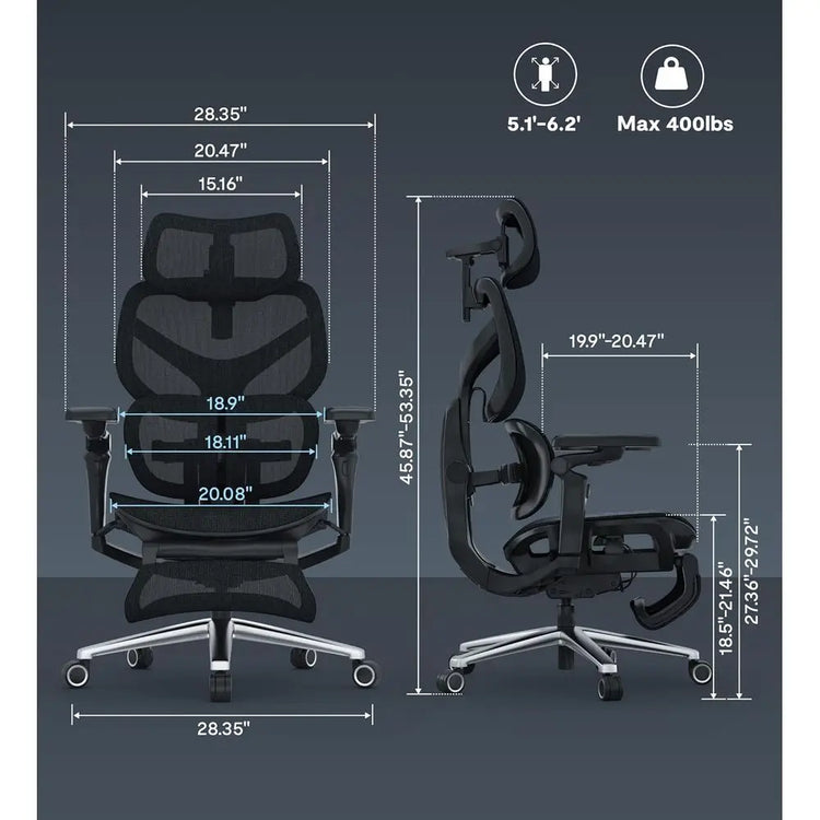 Ergonomic Gaming Chair with Adaptive Lumbar Support - ElectronAge