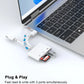 5-in-1 USB 3.0 Type-C SD TF CF Card Reader for iPhone 14 15 16 iPad MacBook Android Huawei Laptop OTG Adapter No APP Requires