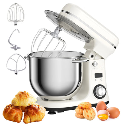 BioloMix Kitchen Food Stand Mixer, Blender, Quiet Motor, Cream Egg Whisk, Whip Dough Kneader, 6-Speed, 1200 W, 6 L, DC - ElectronAge