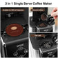 3-in-1 Pod Coffee Machine KC101 - Single Serve Coffee Maker - Quick Brew for Pods Ground Coffee Tea Black