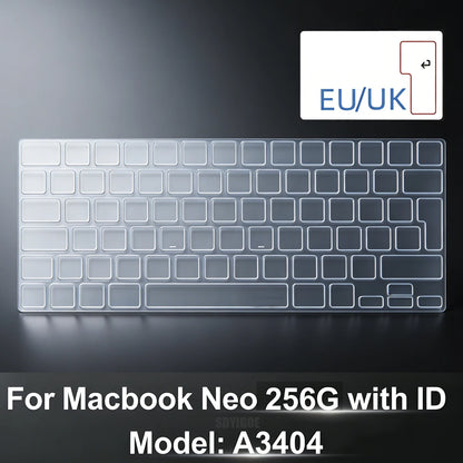 2026 New TPU Keyboard Cover for MacBook Neo 13 A3404, US & EU Layout Compatible, Ultra-Thin Clear Transparent Keyboard Protector
