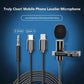 1.5m Mini Portable Lavalier Microphone Condenser Clip-on Lapel Mic Wired USB 3.5mm Type C Microphone For Laptop PC DSLR Camera