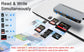 7 in 1 Multi Memory Card Reader USB C USB SD Card Reader for SD TF CF XD MS SD，for PC Plug and Play