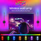 2P Rechargeable LED Wall Lamp 4400mah RGB 50CM Removable Wall Sconce Bedroom Bedside Living Room Décor Fixture Magnetism Chassis