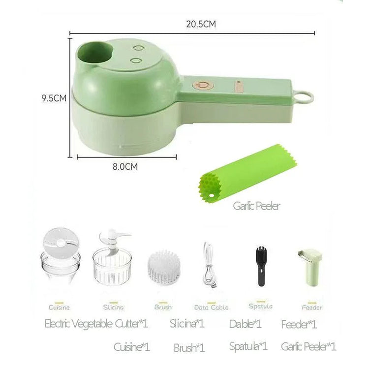4 in 1 Handheld Electric Vegetable Cutter Wireless Food Processor - ElectronAge