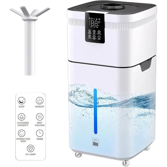 30L/7.93Gal Large Room 4200 sq ft, 3000mL/H Whole House Humidifiers with Supersized Cool Mist, Quiet Operation for Home, Office,
