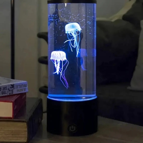 AeroLight Ocean Night Light with Floating Jellyfish - Aquarium Mood Lamp for Bedroom