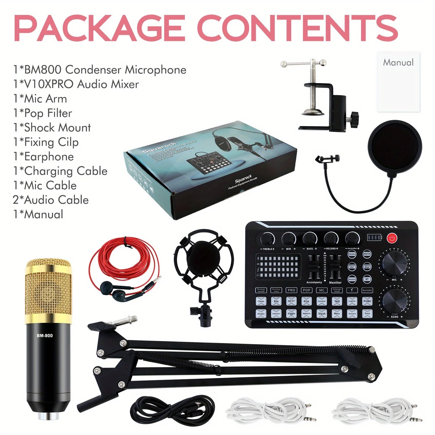 UV color stripe/dynamic microphone professional audio mixer - ElectronAge