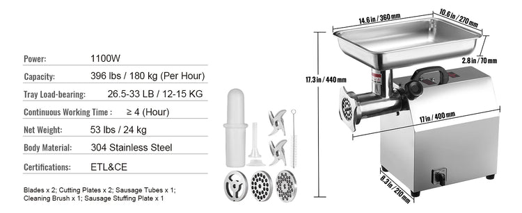VEVOR SucceBuy Electric Meat Grinder - ElectronAge