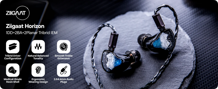 ZiiGaat Horizon Tribrid IEM Earphones - ElectronAge