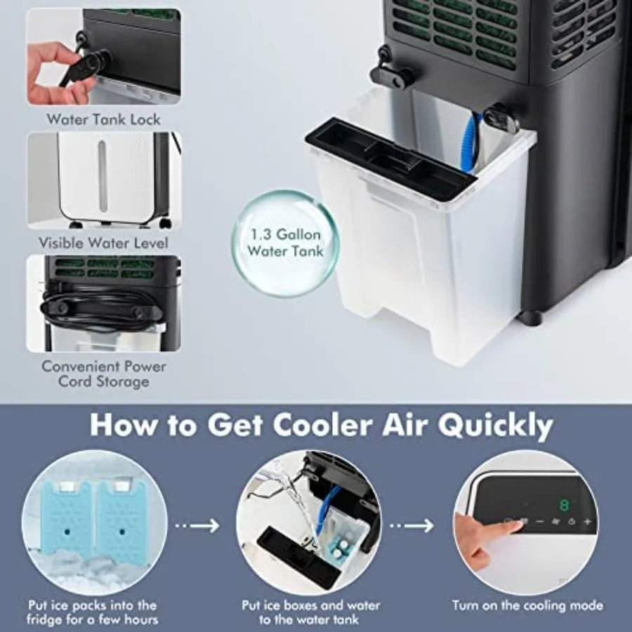 XMSJ Evaporative Air Cooler 3 In 1 Portable Air Conditioner - ElectronAge