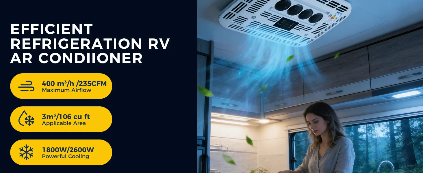 RV Rooftop Parking Air Conditioner 12V/24V DC - ElectronAge