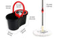 360° Spin Mop Bucket Sets with Wring System in 3 Microfiber Heads, 47" Extended Handle Floor Cleaning