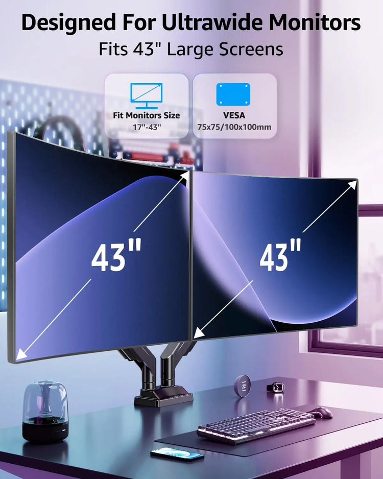 Dual Monitor Stand for 43" Screens - ElectronAge