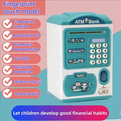 Banknote fingerprint deposit box Electronic ATM Coin deposit box Cash safe Large space bank Children&