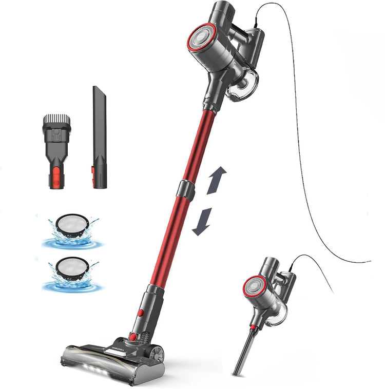 YISORA Corded Vacuum Cleaner, 600W 23KPa Stick Vacuum, Free-Stand 6 in 1 Handheld Vacuum Cleaner for Hard Floor Carpet - ElectronAge
