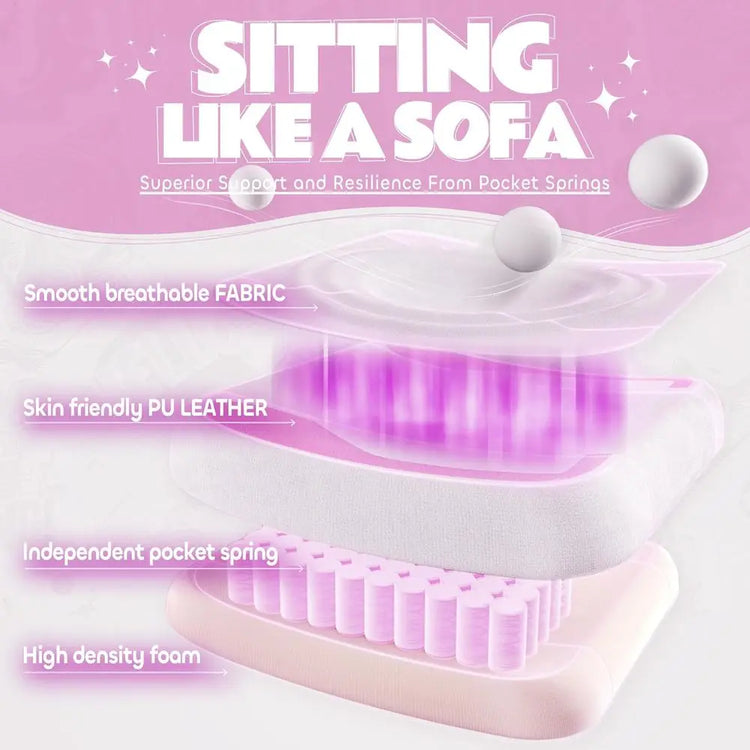 Cute Cat Ear Gaming Chair with Lumbar Support - ElectronAge