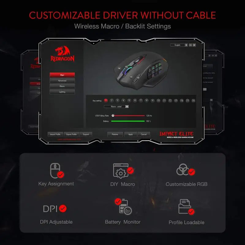 Redragon M913 Wireless Gamer Mice - ElectronAge