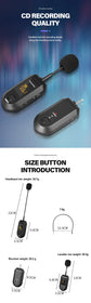 2.4G Head-worn/Lavalier Wireless Microphone Set Portable with LED Digital Display for Megaphone Microphone Speaker Outdoor Use