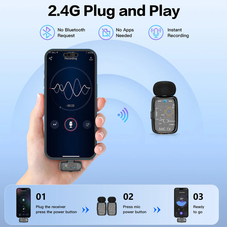 ZealSound Wireless Microphone with Transparent Shell - ElectronAge