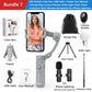 AXNEN 3-Axis Gimbal Handheld Self Stabilizer with Tripod, Selfie Stick Vlog CellPhone Video Recorder for Phone Smartphone Mobile