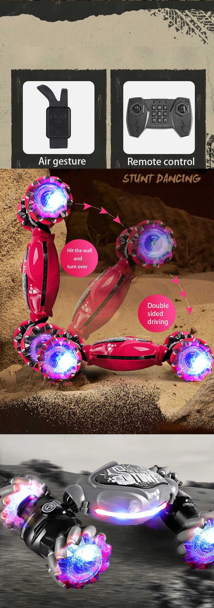 LKCOMO RC Car with LED Light Remote Control Car - ElectronAge