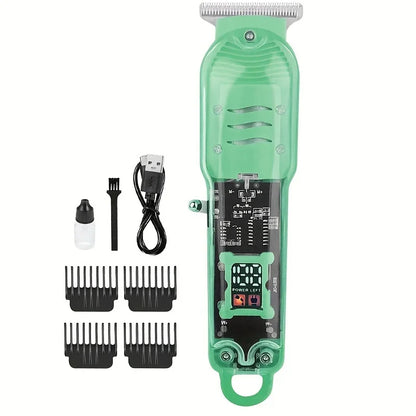 Transparent Body Electric Hair Clipper for Men - ElectronAge