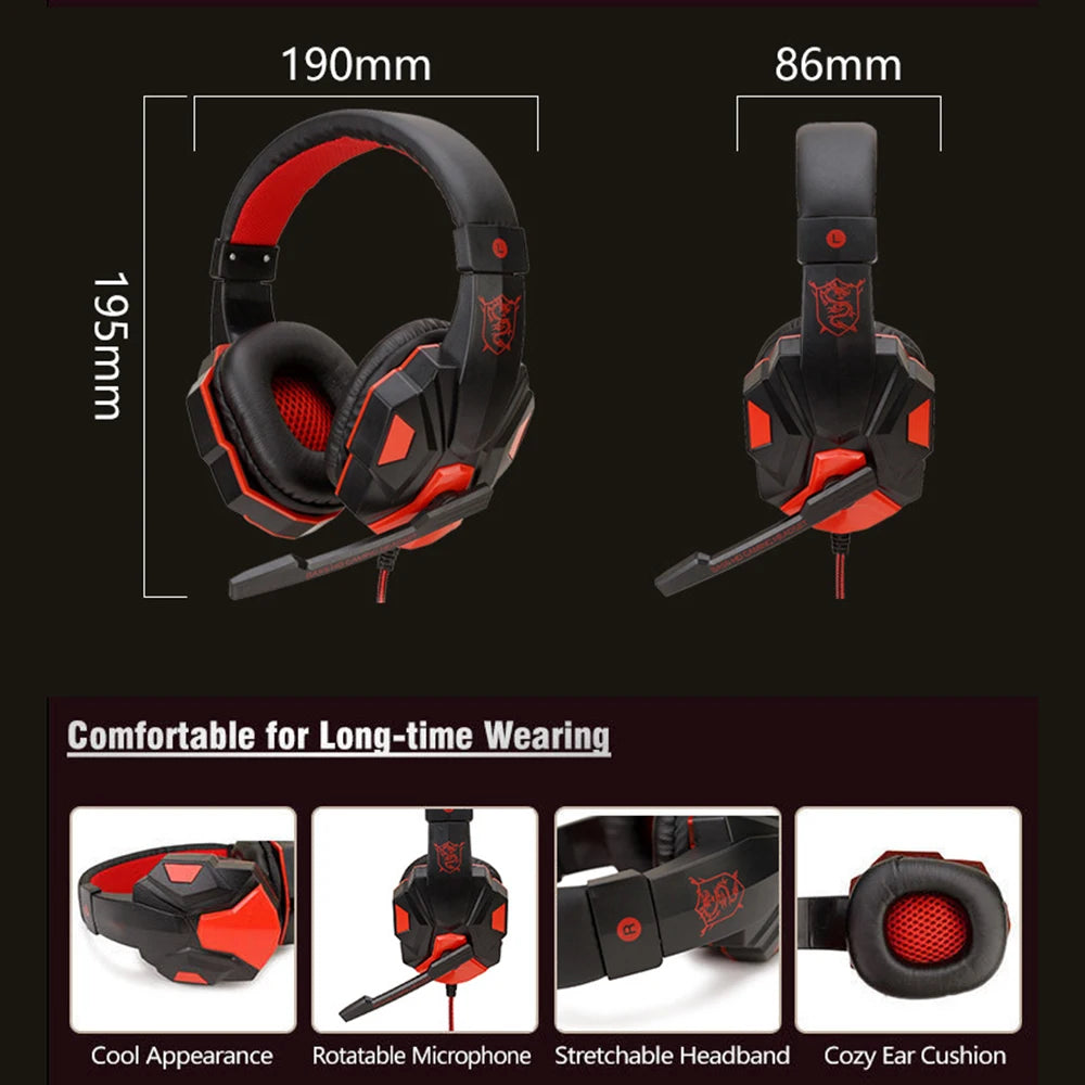 VORTNGLE Gaming Headsets Over-Ear 3.5mm Wired Headphones - ElectronAge