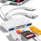 5-in-1 Memory Card Reader, USB OTG Adapter & SD Card Reader for iPhone/iPad, USB C and USB A Devices
