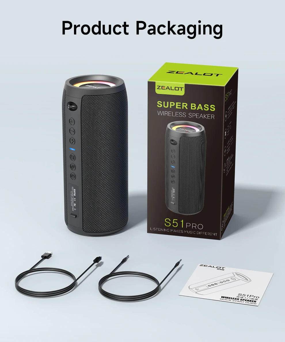 ZEALOT-S51PRO 40W High-power Bluetooth Speaker - ElectronAge