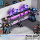 40 Inch Gaming Desk with Power Outlet & LED Lights, L Shaped Computer Gaming Table with 3 Tiers Storage Shelves,, Customized