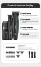 VGR Hair Trimmer Professional Hair Clippers Trimmer Hair Cutting Machine 9000 RPM Haircut Barber Cordless Trimmer for Men V-640