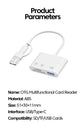 3 in 1 USB/Type C Multifunction Card Reader OTG SD TF Cards USB Memory Cards Reader Converter for MacBook Laptop Samsung