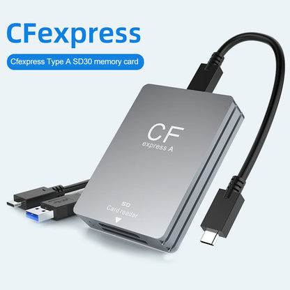 10Gbps CFexpress XQD SD Cards Reader with USB C To USB A/C CF Express Card Adapter for Professional Filmmakers Content Creators