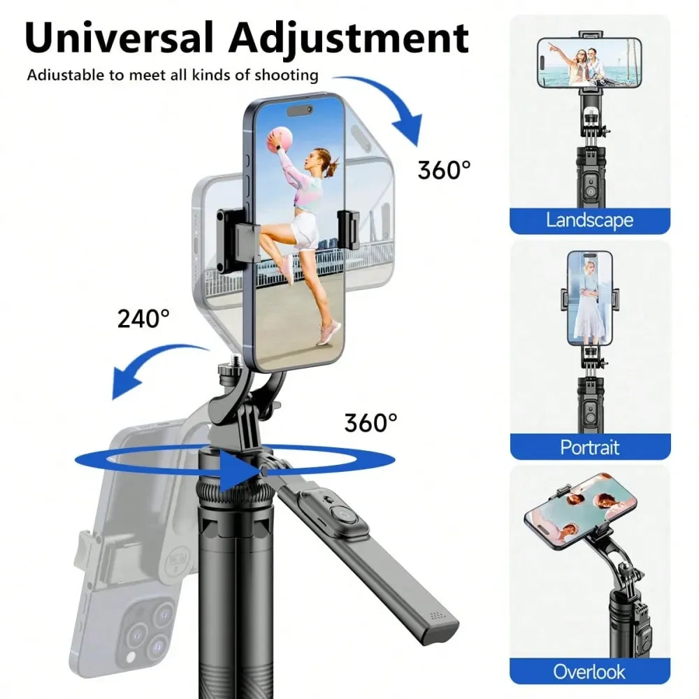 Aluminum Alloy Selfie Stick Tripod With Bluetooth Remote Control - ElectronAge