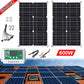 1200W Solar Panel Charger with 100A Controller Dual USB 12V Battery Charging System for Outdoor Camping Car Yacht RV Hiking