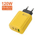 120w Fast Charging Dual Pd Ultra Quick Mobile Phone Charger Qc3.0 Usb Type C Chargers 3 Ports Wall Adapter Eu/us/uk Plug