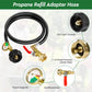 Propane Tank Refill Adapter Propane Bottle Connector With Glow In The Dark Gauge Brass Connector With Hose For Outdoor Stove BBQ